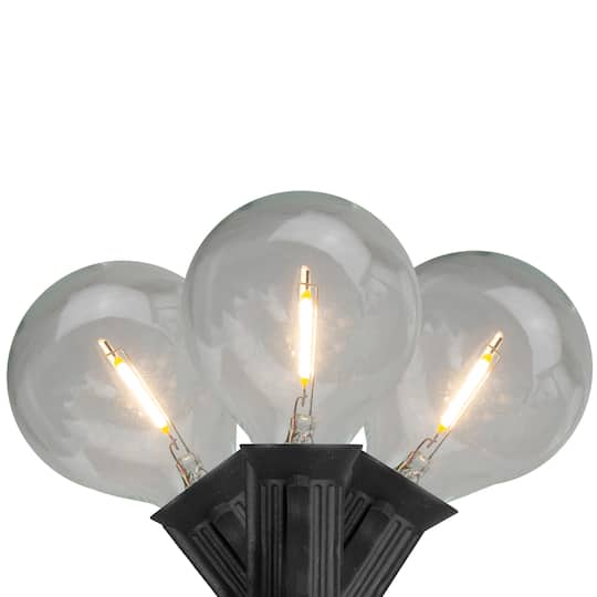 20ct. Warm White LED G50 Globe Black Wire Patio Lights